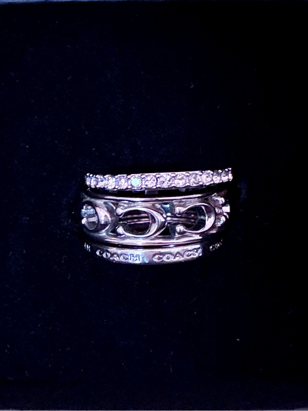 Coach Silver Ring Stackable Set - Picture 2 of 5